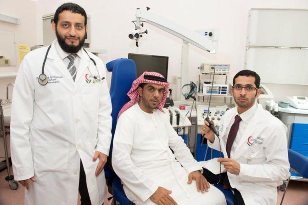 Doctors and patient in dubai clinic