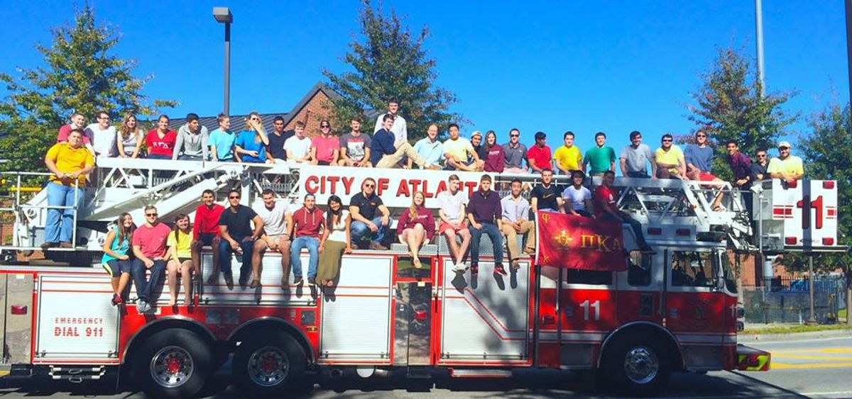 Pi Kappa Alpha Fire Truck Pull Back for Another Year at Georgia Tech