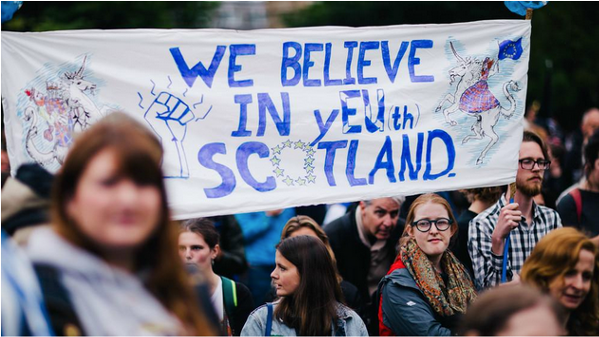 When I Landed Amongst A Brexit Protest