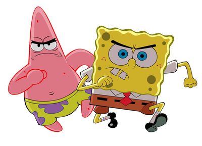 spongebob and patrick excited