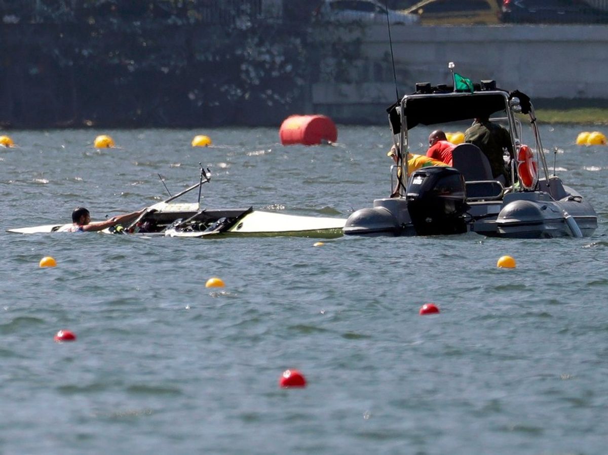 Watch The Serbian Rowing Team Freak Out After Capsizing In A Cesspool Of Raw Sewage