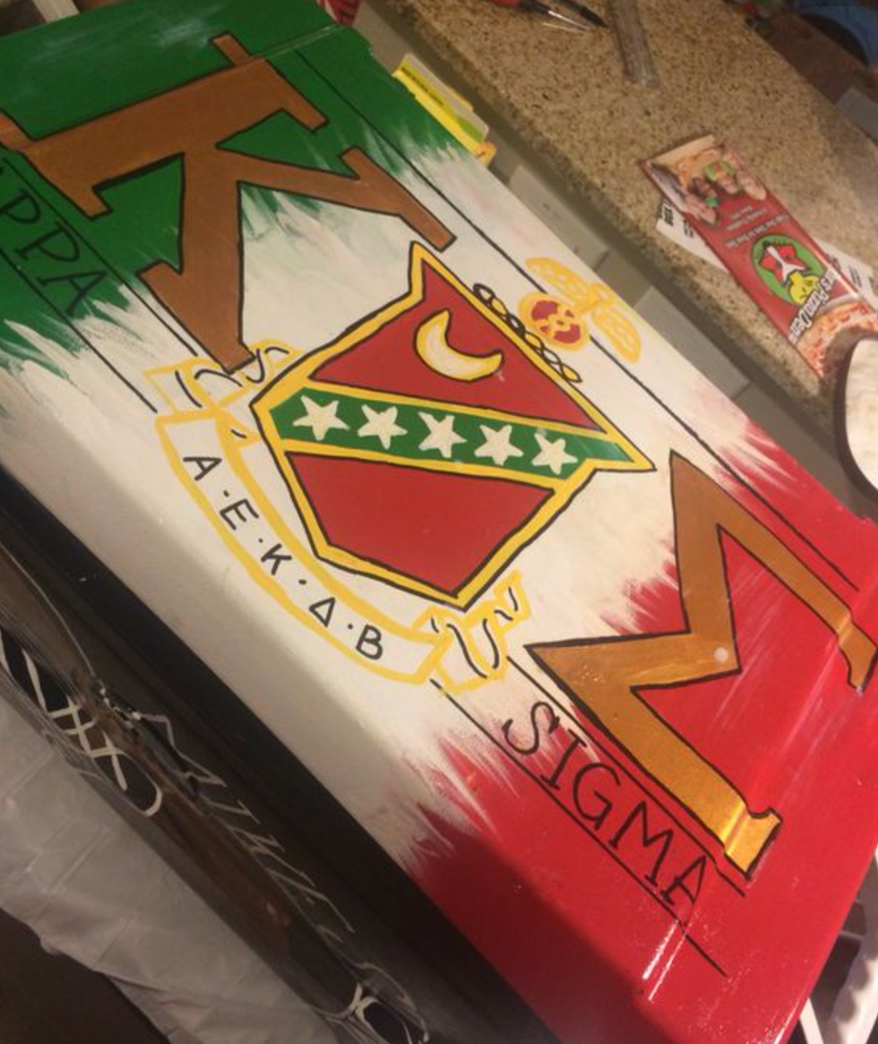 Painted coolers store for fraternity formals