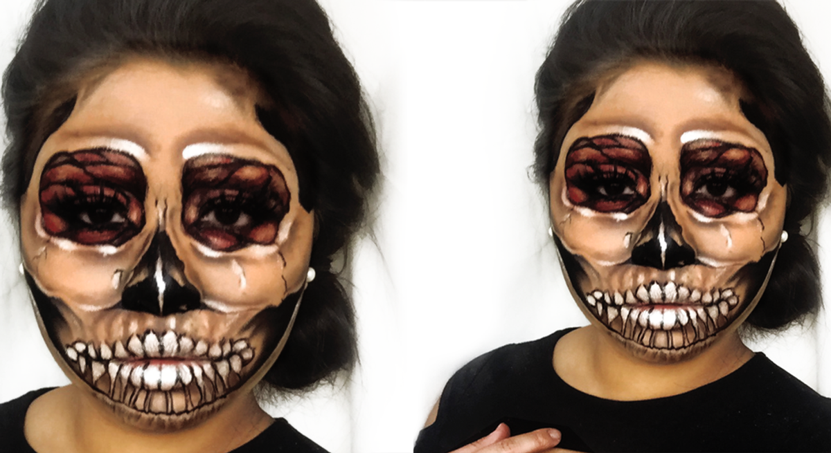 Halloween Rose Skull Makeup Tutorial