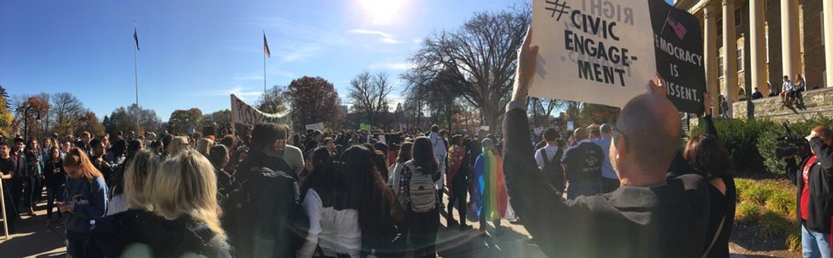 Penn State Students Hold "Not My President" Protest