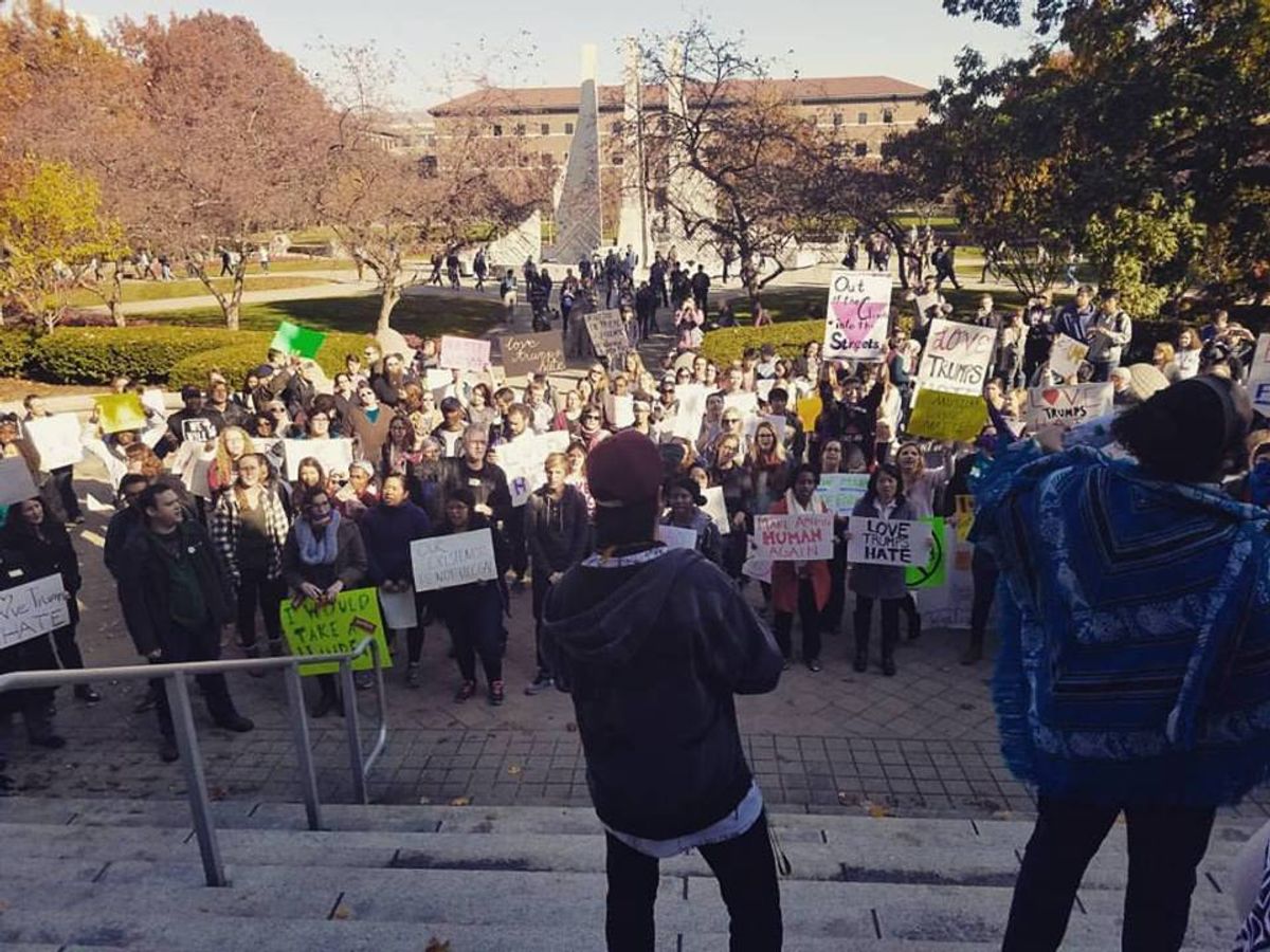 Purdue Students Participate In 'Love Trumps Hate' Protest