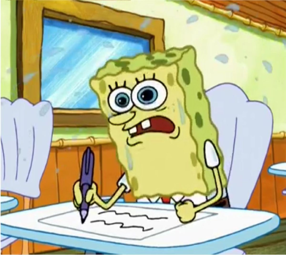 Finals as told by Spongebob