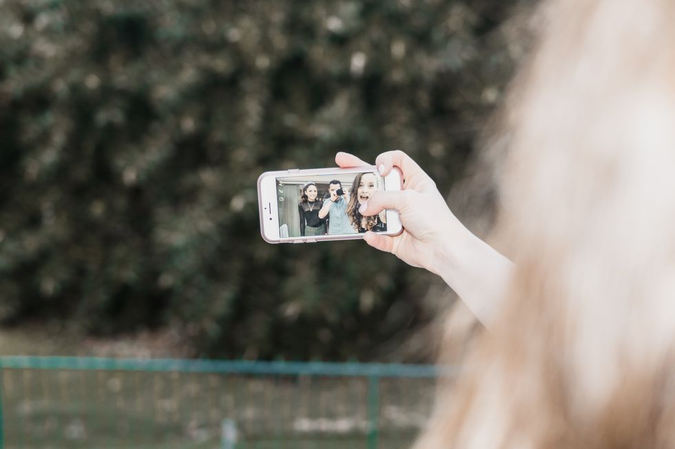 girl texting on phone