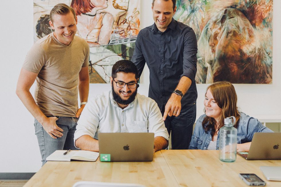 group of people working together