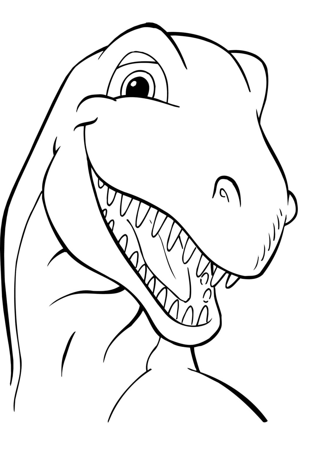 Kids Dinosaurs T-Rex Coloring Page Printable Free  Dinosaur coloring  pages, Easy dinosaur drawing, T-rex drawing