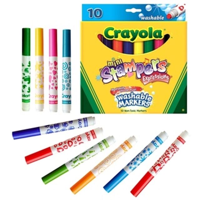 Crayola Mini Stampers Washable Markers (10 Pack) 