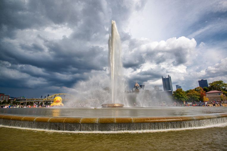 Fireworks Over PNC Park and the Fountain at Point State Park