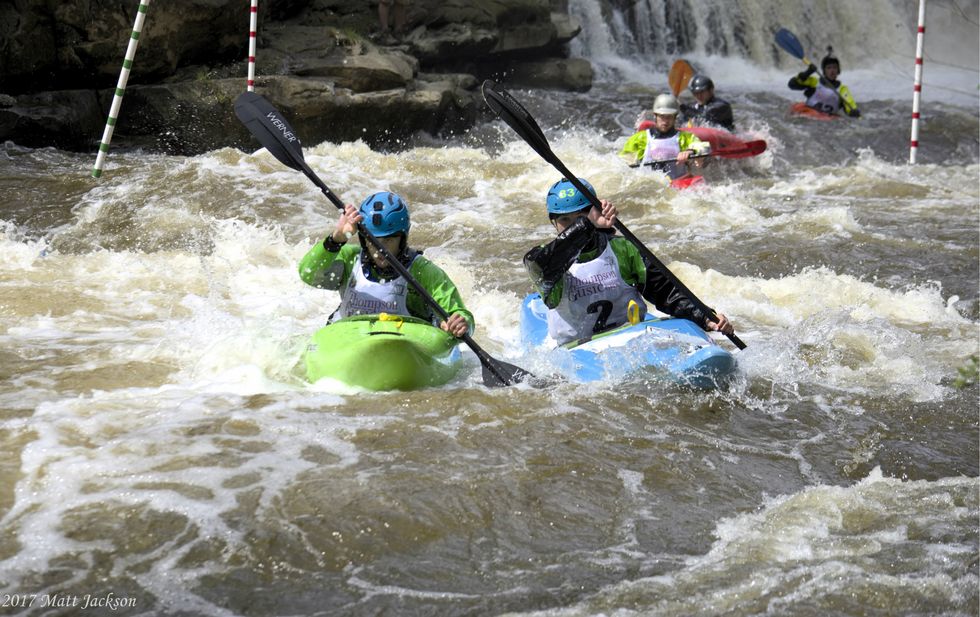 Nearly 50 Kayakers Race Over Waterfalls on Cuyahoga River