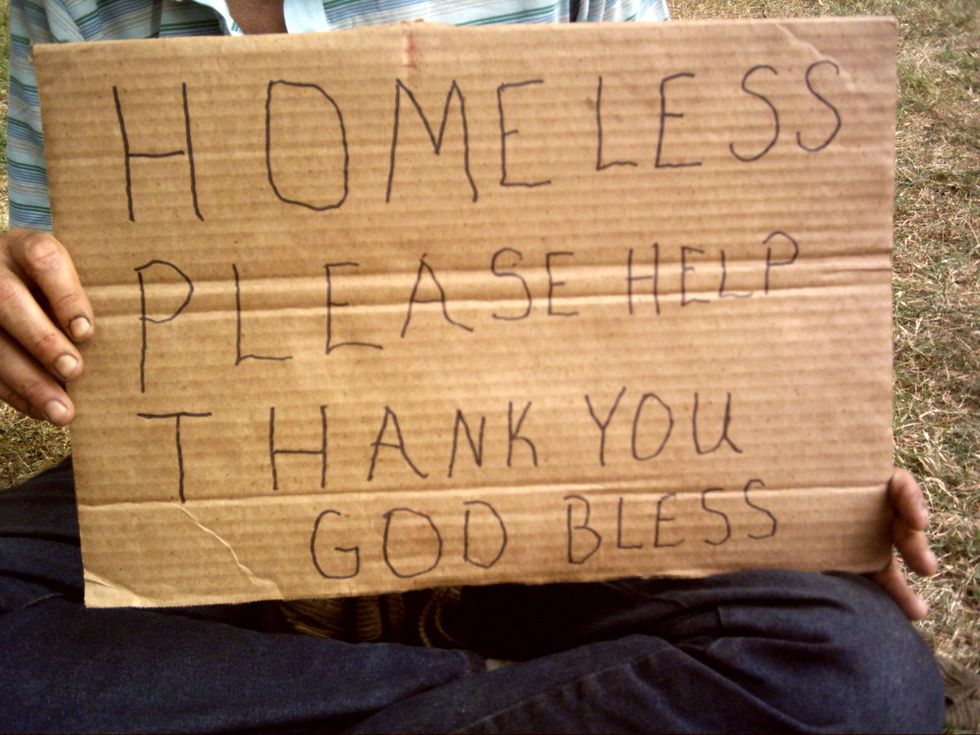 FOUND: "Homeless" Sign