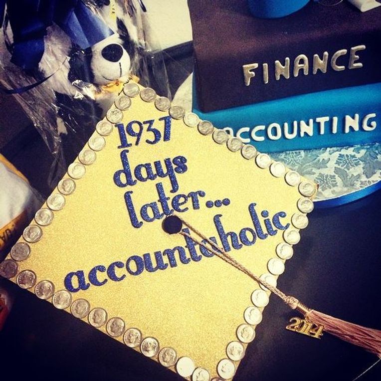 Accounting Down the Days Graduation Cap Design 