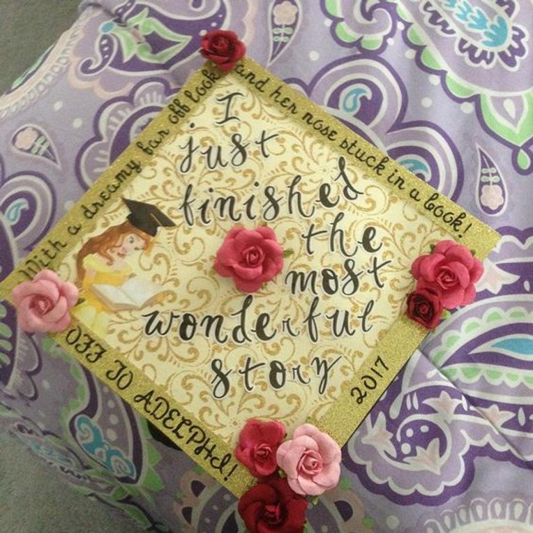 I Just Finished The Most Wonderful Story, Graduation Cap Topper, Grad gift