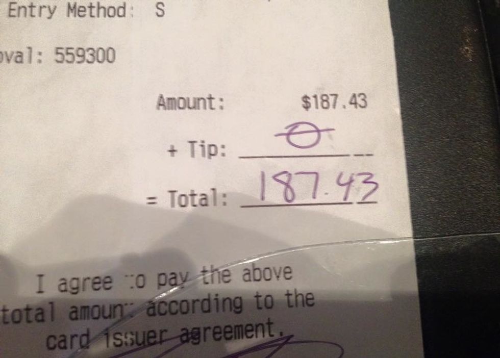 An open letter to people who don’t tip their server