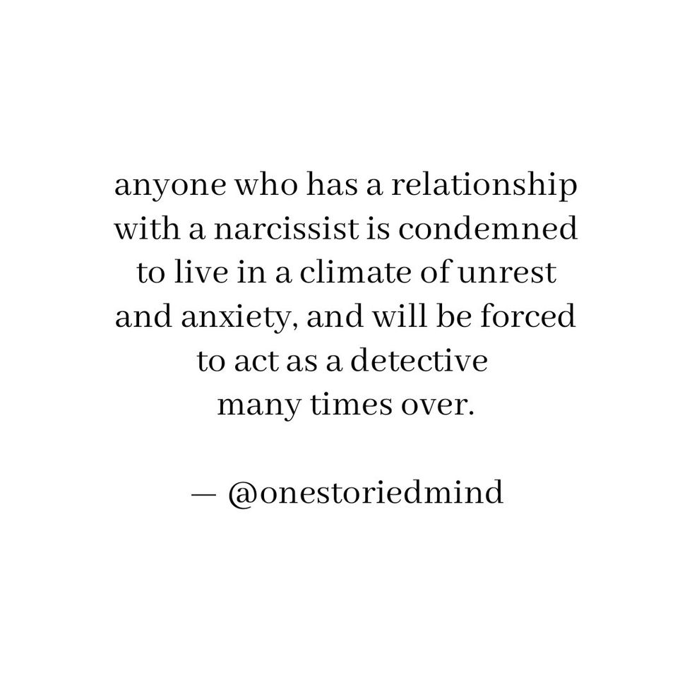 the secrecy of the narcissist and the victim’s detectiveness.