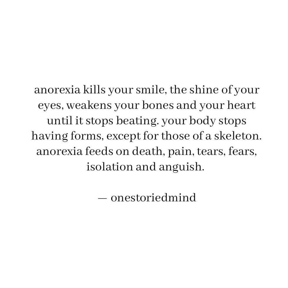 the face of anorexia.