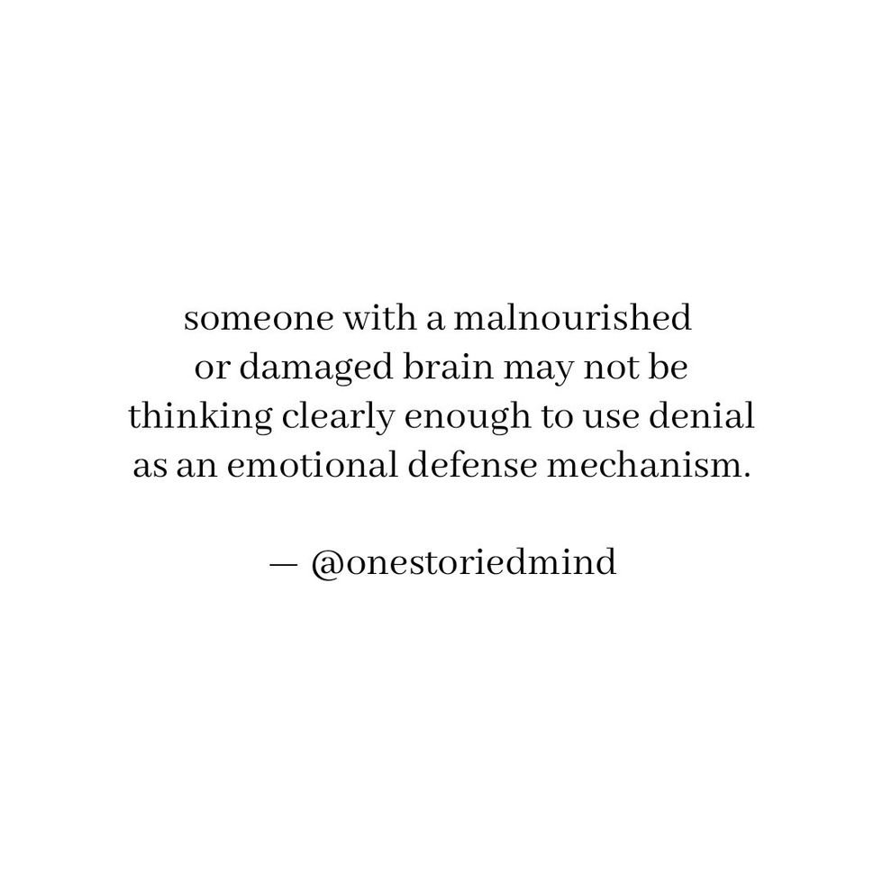 the condition of anosognosia and anorexia.