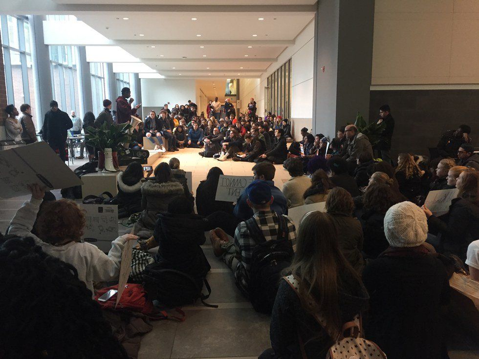 Anti-Trump Demonstration At Loyola University Chicago