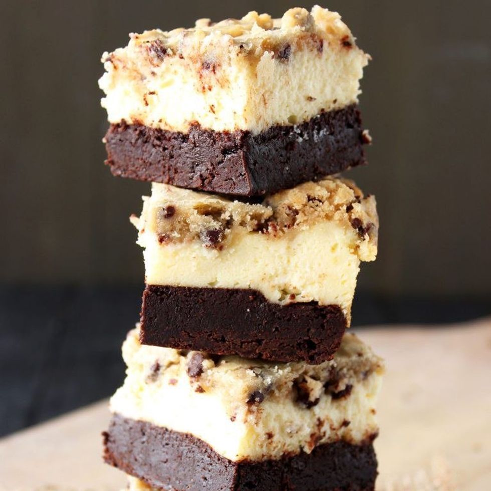 Brownie Bottom Cookie Dough Cheesecake