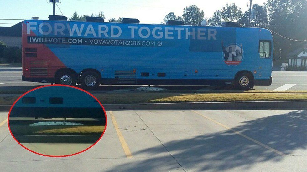 Clinton Campaign Bus Dumps on Georgia's Infrastructure