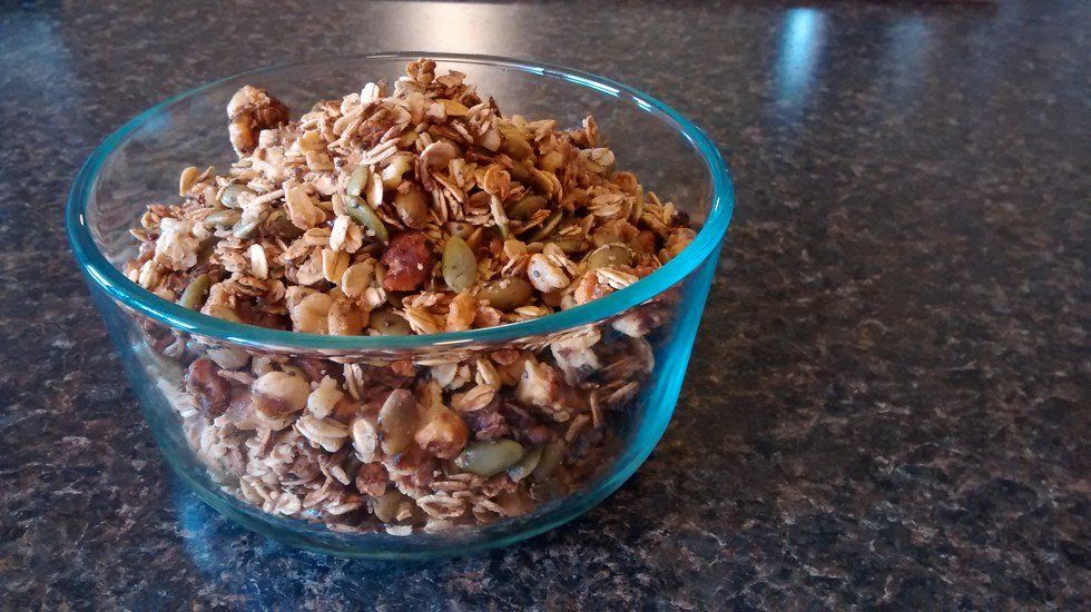 Homemade Pumpkin Seed And Walnut Granola