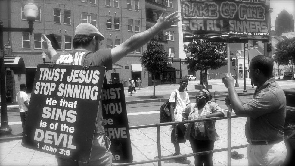 Street Preachers Send Message Of Hate And Intolerance