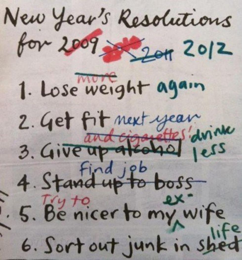 17 New Years Resolutions You Probably Won't Keep