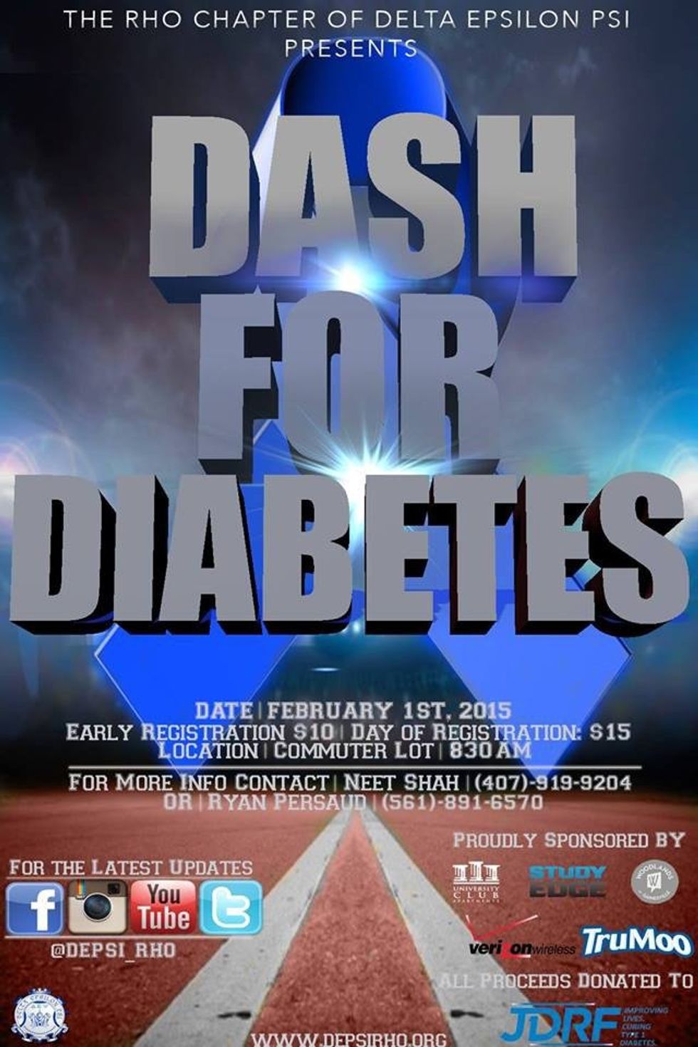 Delta Epsilon Psi Donates to Juvenile Diabetes Research Foundation in Dash for Diabetes