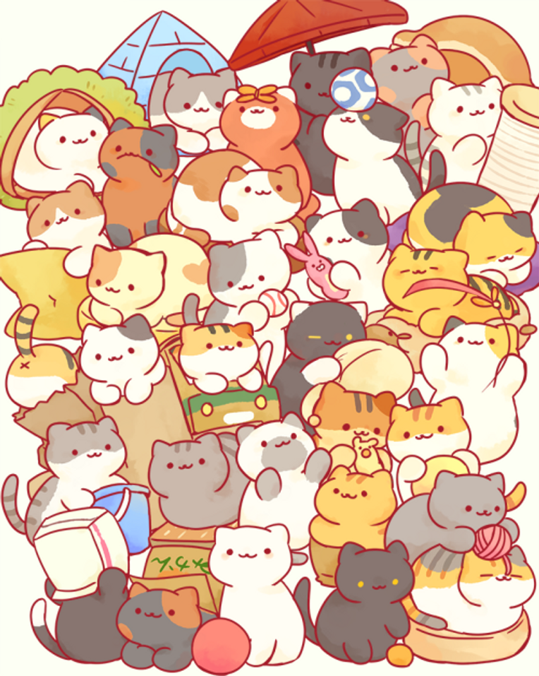 First: Neko Atsume Tumblr Theme Background. Second And Third: Neko