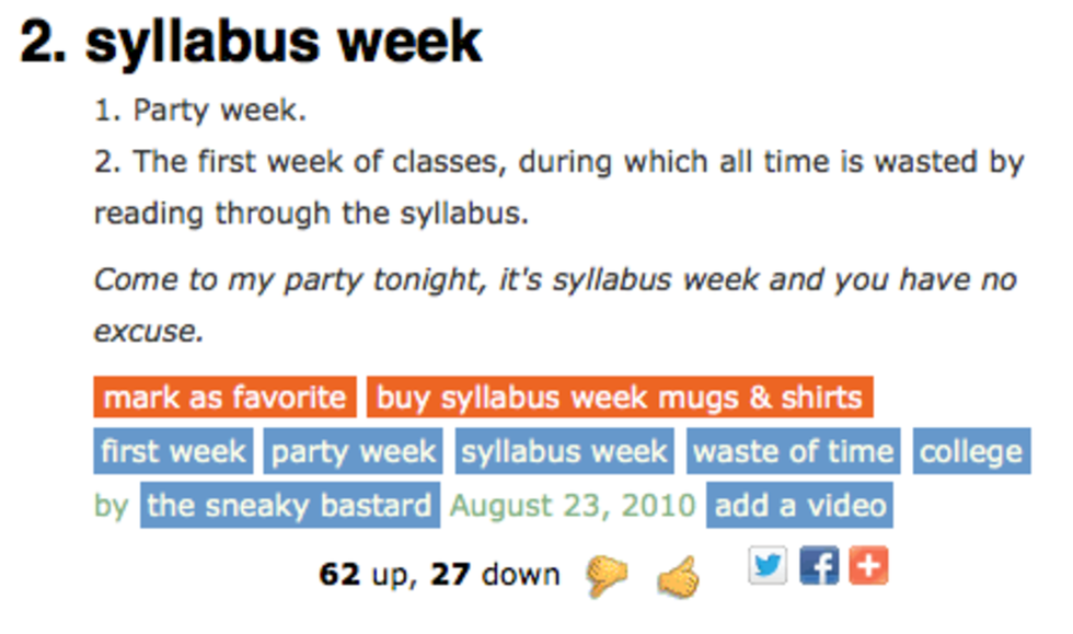 How Each Major Will Spend Their Syllabus Week