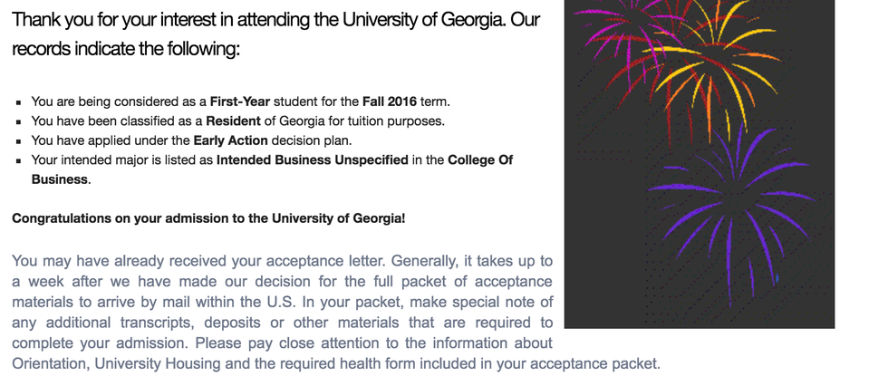 Dear UGA 2020