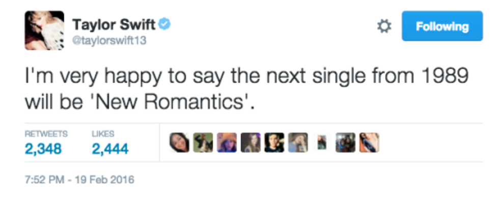 "New Romantics" Is Taylor Swift's Next Single And That's The Best Idea Ever