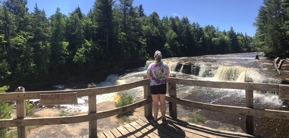 woman on vacation in nature park