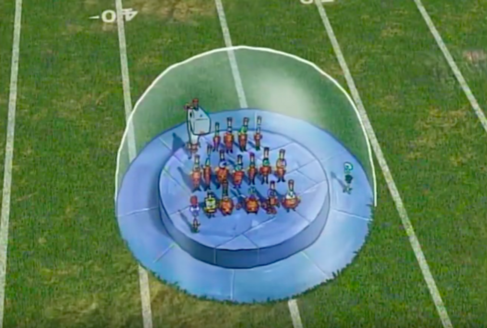 SpongeBob' characters make cameo during Super Bowl halftime show